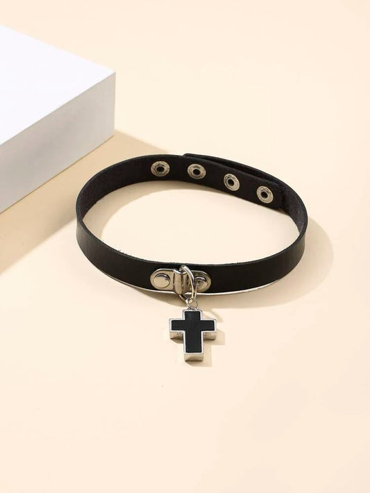 Cross Charm Choker