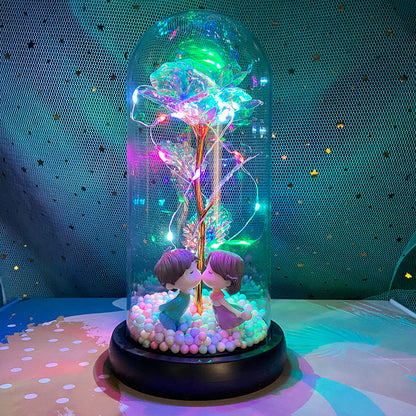 Enchanted Rose Glass Dome