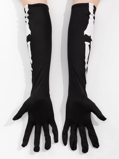 Guantes largos de esqueleto