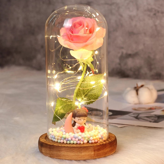 Enchanted Rose Glass Dome