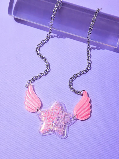 Wings & Star Charm Necklace